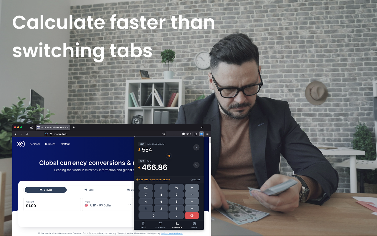 Currency converter interface